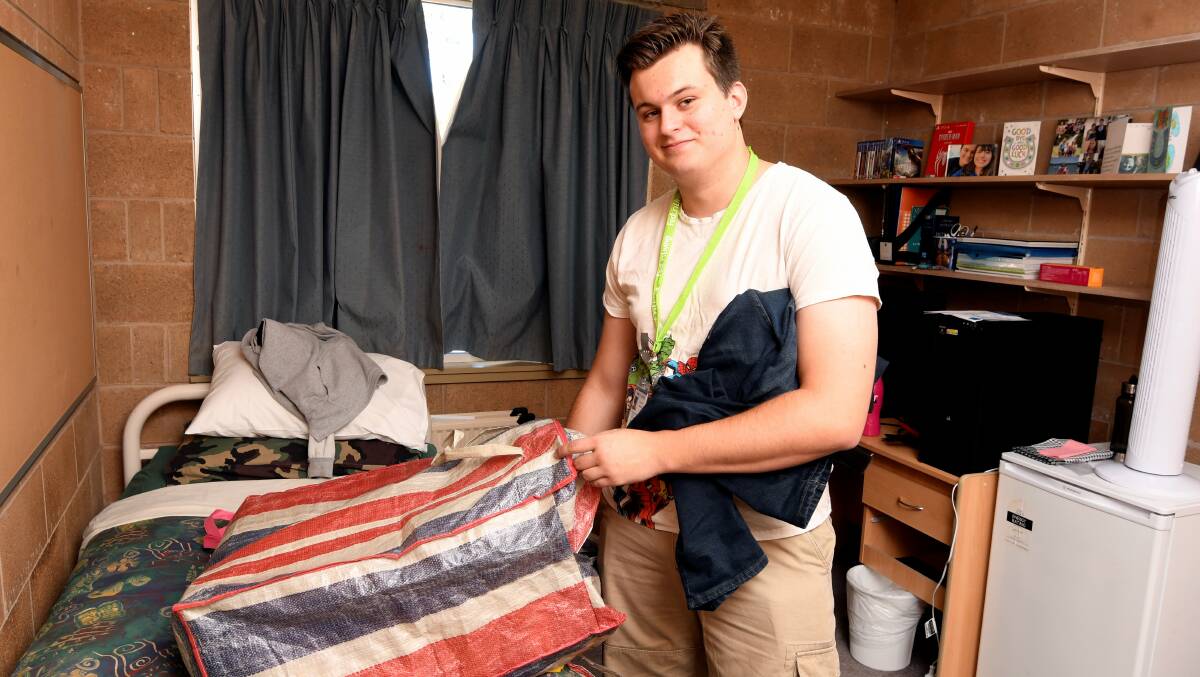 MOVED IN: Alex Stewart spent Friday moving from Warrnambool to FedUni's Mount Helen campus where he will live in the uni residences and commence the first year of his Bachelor of Education Studies. Picture: Lachlan Bence