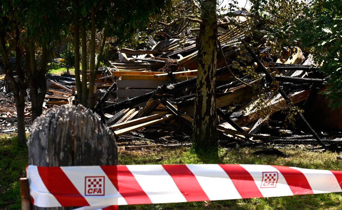 What is left of the Learmonth home that caught fire on Christmas Day. Picture by Adam Trafford