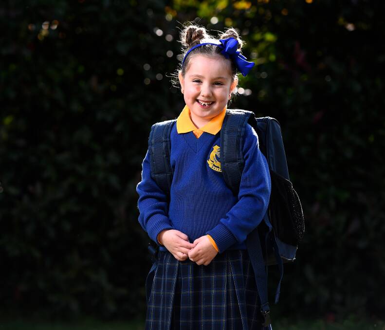 EXCITED: Sofia, 5, can't wait to get back to school after just one term of prep in the classroom and six weeks of remote learning. Picture: Adam Trafford