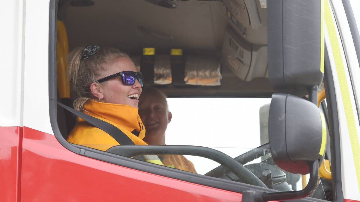 DRIVER: Tarsh Paulson from Tyabb CFA drives the fire truck during the Cape Clear training day. Picture: Kate Healy