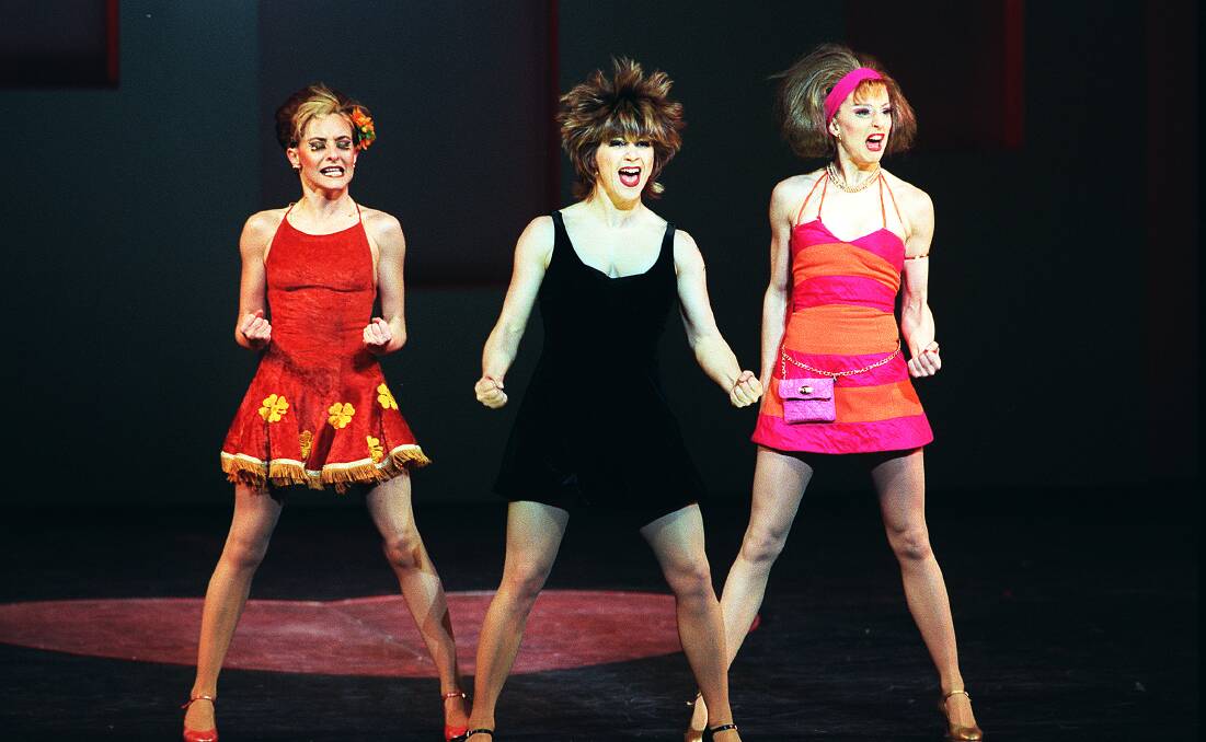 ON STAGE: Kelly Aykers (left) performs as Helena in Sweet Charity in 2010.