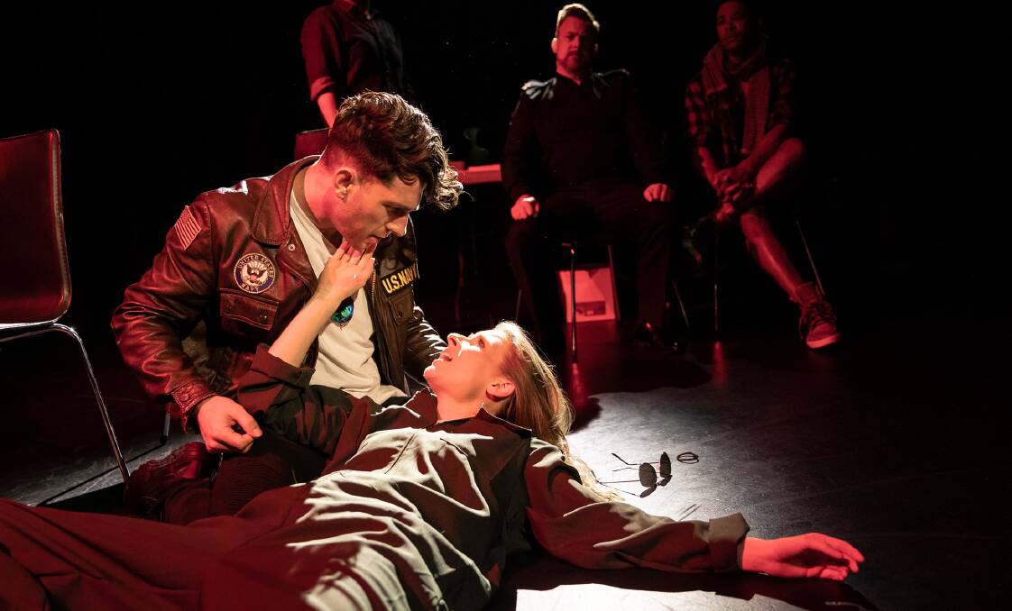 DRAMA: Salty Theatre's production of Top Gun! The Musical with Robbie Smith (Maverick) Belinda Jenkin (Goose). Picture: Ben Fon 