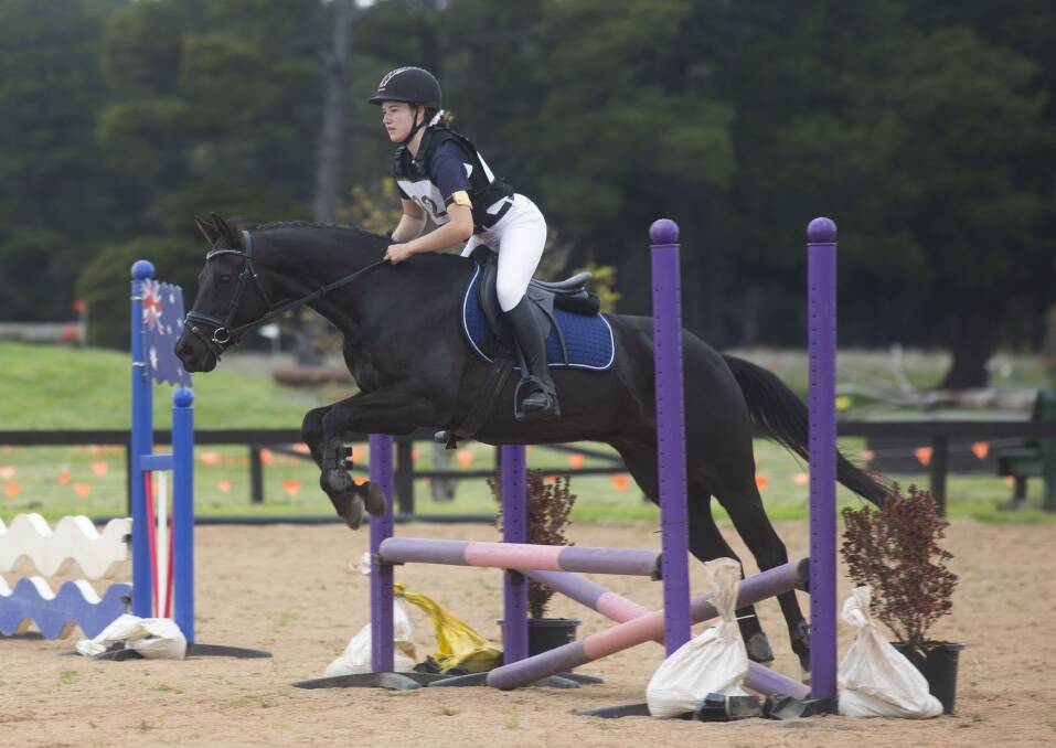 JUMP: Ballarat Pony Club rider Abbie Tonkin takes on the showjumping course. Picture: Amy Smith