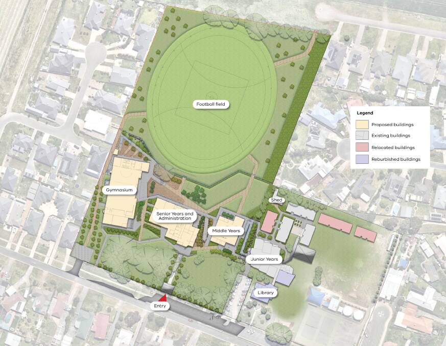 PLAN: The new site will be three times the size of the current school site. 