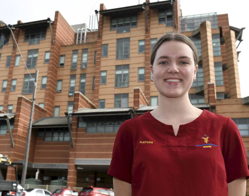 SUPPORT: Fletcha Bryan-Wakeling has been working as a registered undergraduate student of nursing (RUSON) at Ballarat Base Hospital. Picture: Lachlan Bence