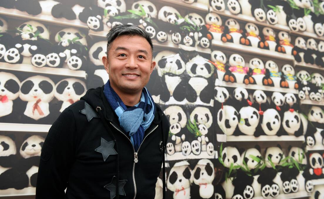 HERE: Artist Liu Bolin at the opening of the Ballarat International Foto Biennale. Picture: Kate Healy 