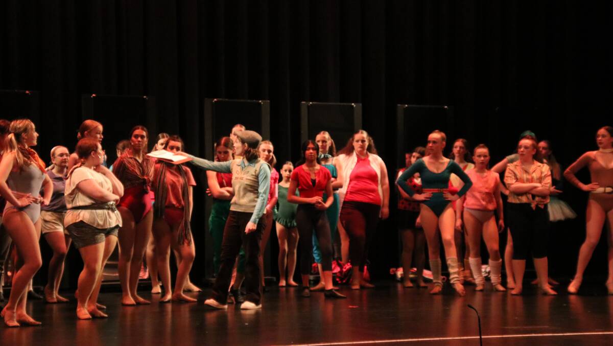 STAGE: Cast members of Loreto College's production of A Chorus Line during final dress rehearsals ahead of opening night on Wednesday. Picture: supplied