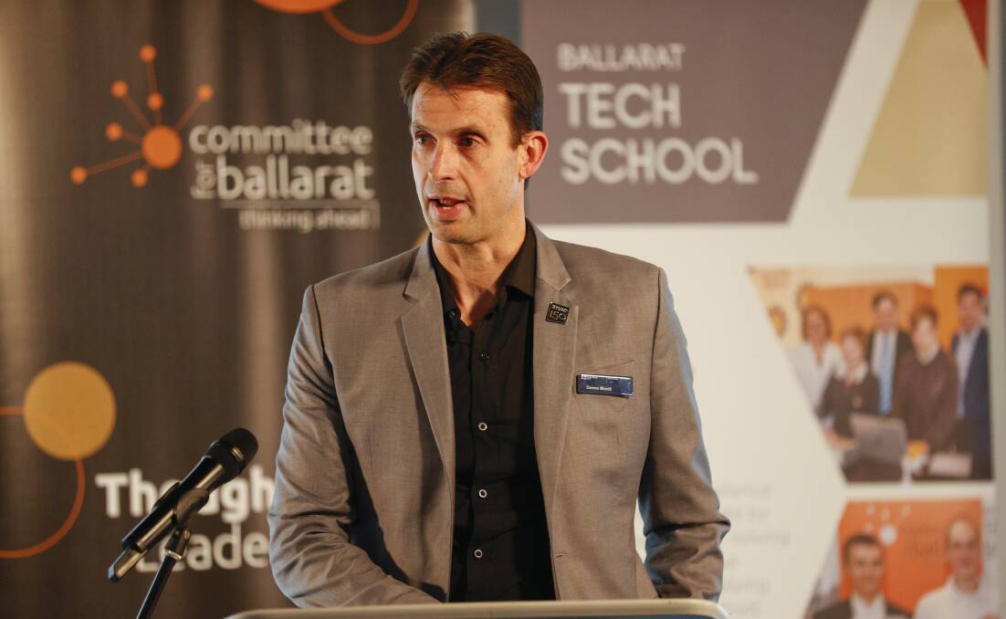 AWARD: Ballarat Tech School director Damon Minotti during presentations for the Peter Doherty Awards at Ballarat Tech School. Picture: Luke Hemer