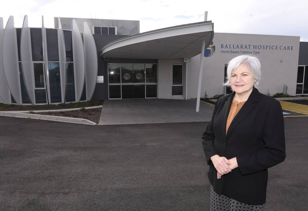 AWARENESS WEEK: Ballarat Hospice Care chief executive Carita Clancy outside the purpose-built Sturt Street facility they moved in to last year. Picture: Lachlan Bence