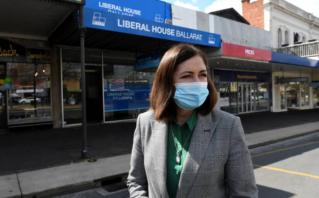 PLEA: Federal Liberal Senator for Victoria Sarah Henderson at the opening of the new Liberal House Ballarat on Wednesday. Picture: Lachlan Bence