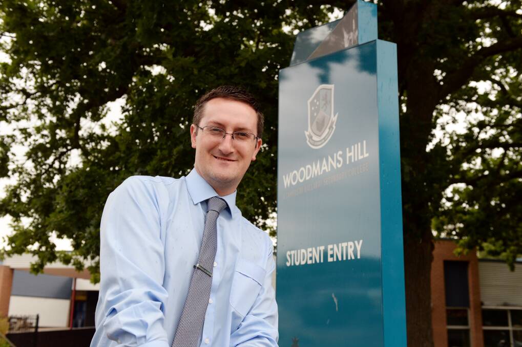 SEPARATE: Woodmans Hill principal Simon Haber outside the school on the students' last day. Picture: Kate Healy