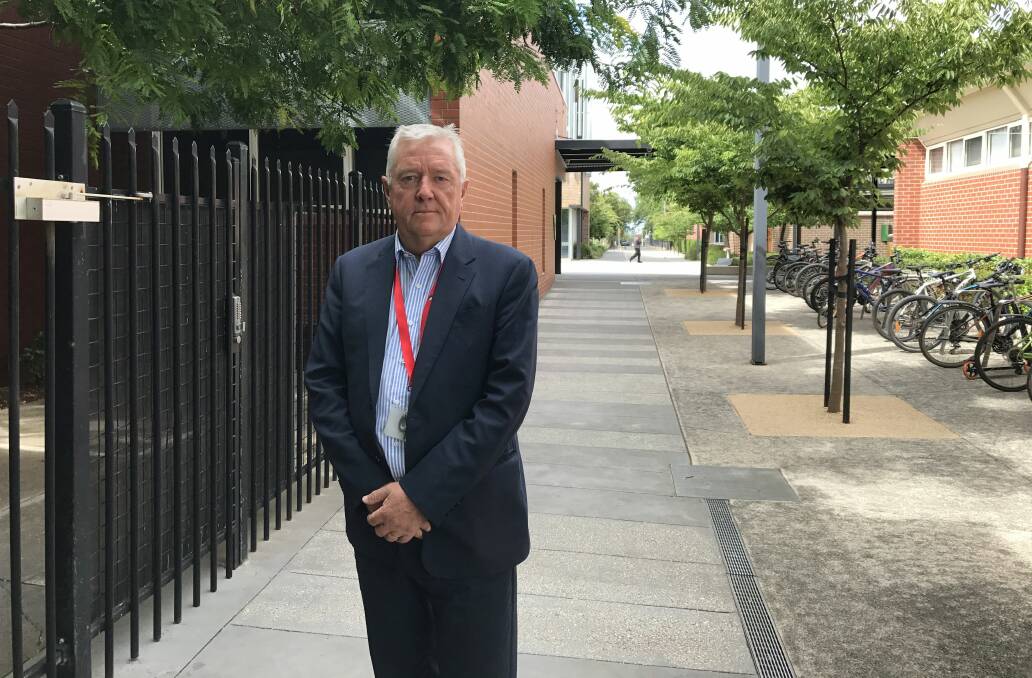 SAFETY: Ballarat Clarendon College principal David Shepherd on the laneway which runs through the school and is proposed to be closed to public access under the new plans. 