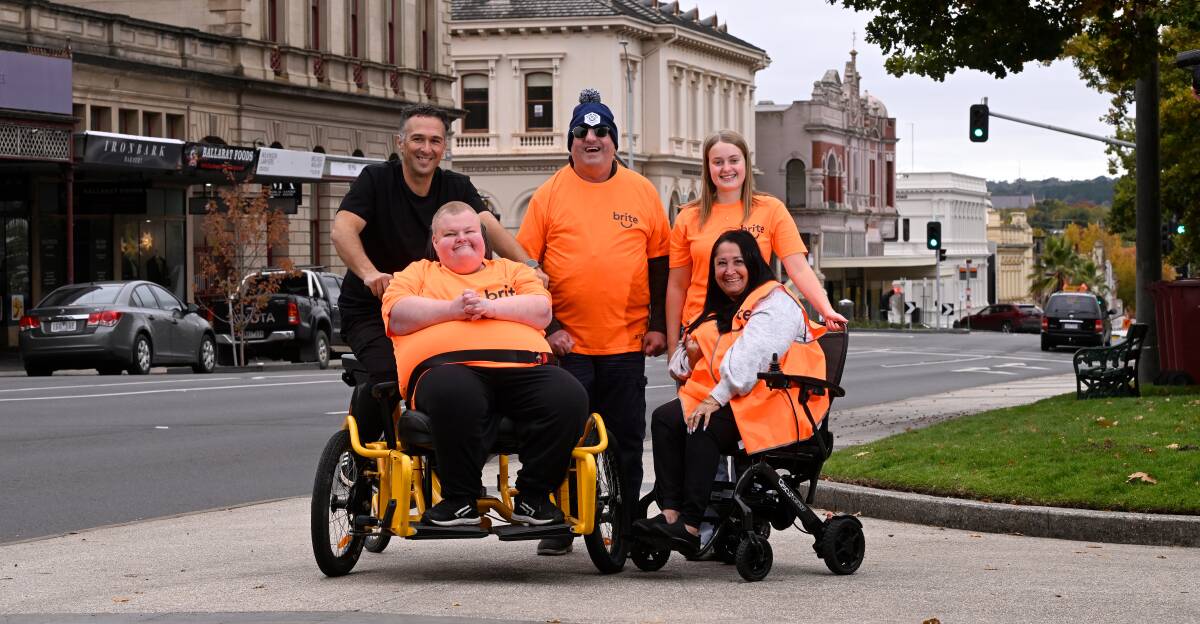Tom Carra, Zac Nyikos, Jayson Yorston, Charlotte Bodey and Kimmi Coyle from the Brite Champions group who are taking part in the Ballarat Marathon 5km event. Picture by Adam Trafford
