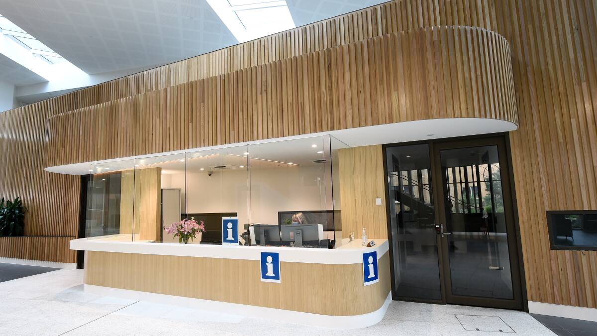Stage one works of the hospital redevelopment include a new information and reception area. Picture: Luke Hemer