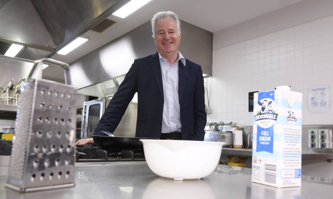 Gary Palmer in the Ballarat High School kitchen in 2020. Picture by Lachlan Bence