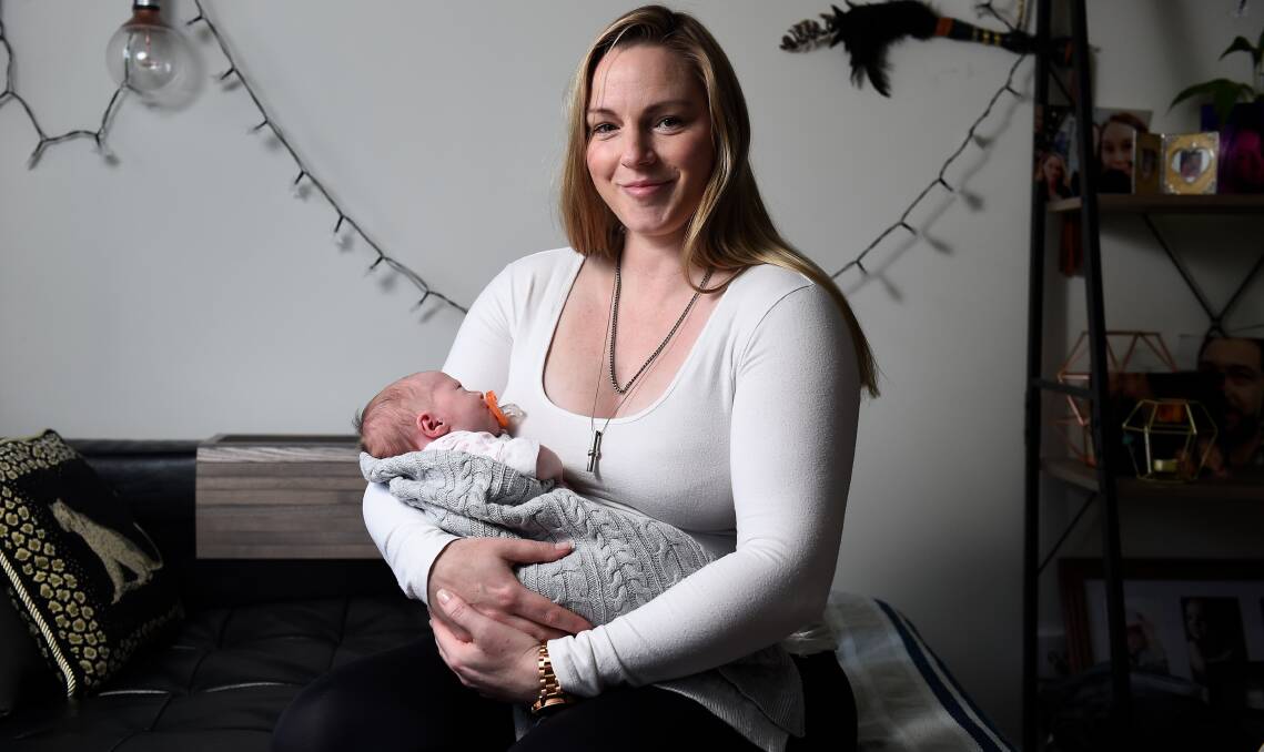 SUPPORT: Family support is allowing Cassandra Hall to bond with baby Isabelle, born three months after the death of her husband Alex. Picture: Adam Trafford
