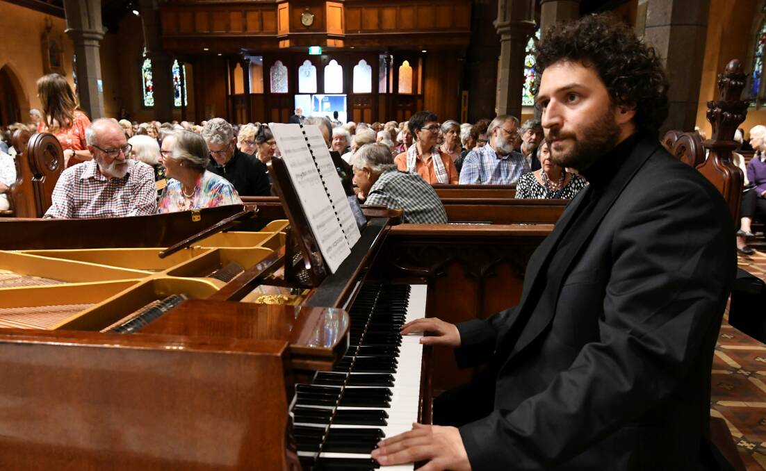 MAESTRO: Stefan Cassomenos, who will perform the Don Huntley Memorial Piano Recital on May 11, last played in Ballarat at the Organs of the Goldfields festival in 2018. Picture: Lachlan Bence