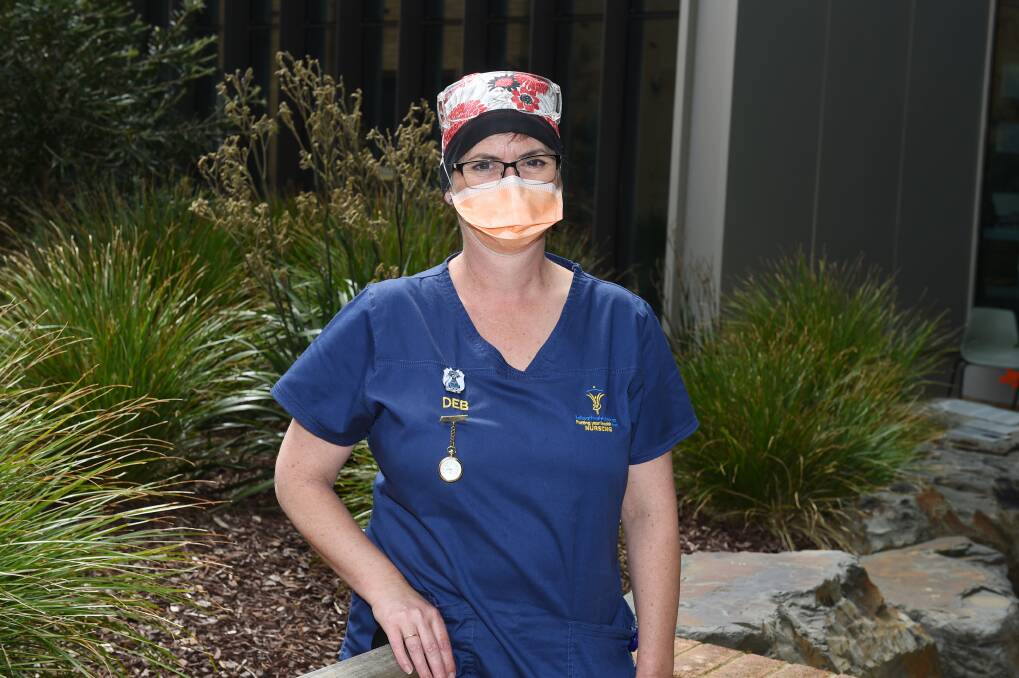 FRONTLINE: COVID ward nurse Deborah Whitcher. Picture: Kate Healy
