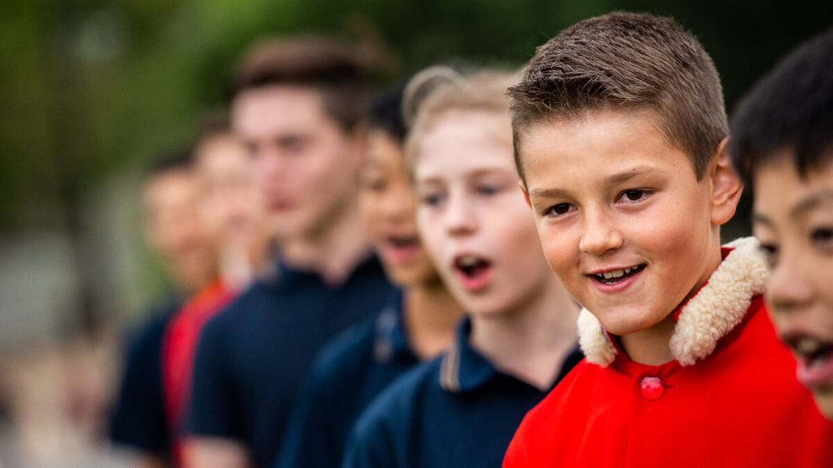 TUNE: National Boys Choir member Christian sings with his choir mates ahead of the Gippsland to Goldfields Tour which will come to Ballarat on January 15. Picture: Richard Timbury