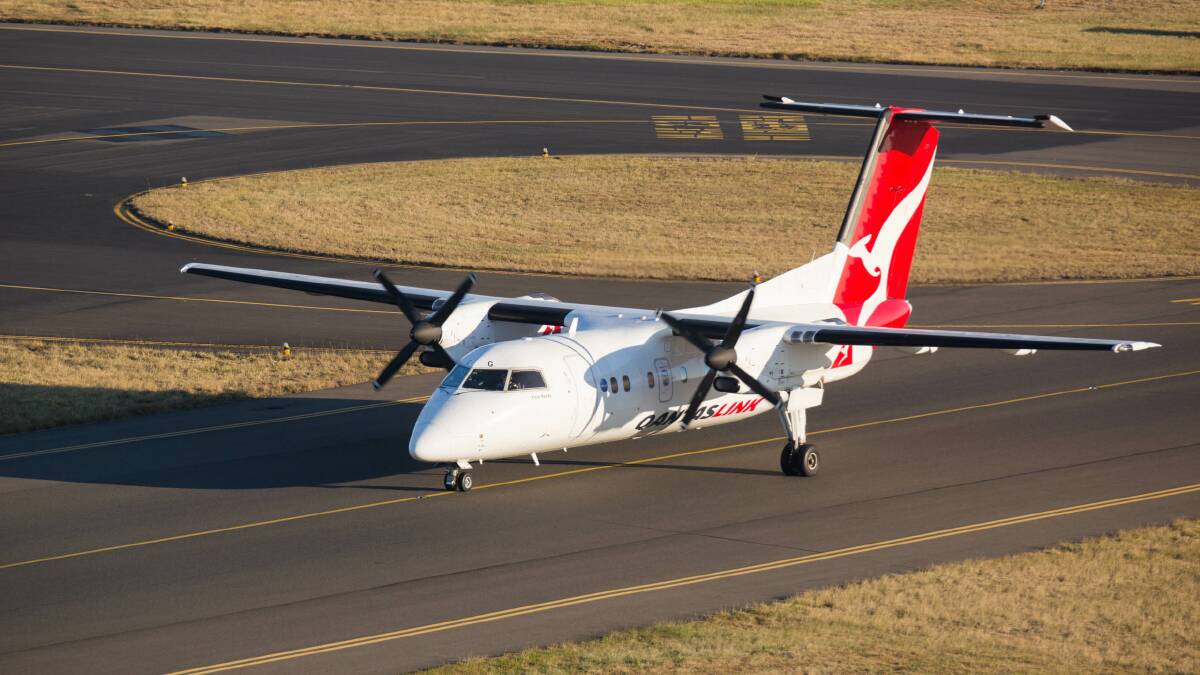 TAKE OFF: A Dash-8 aircraft, which would be able to operate from Ballarat Airport if Labor's runway extension project goes ahead. 