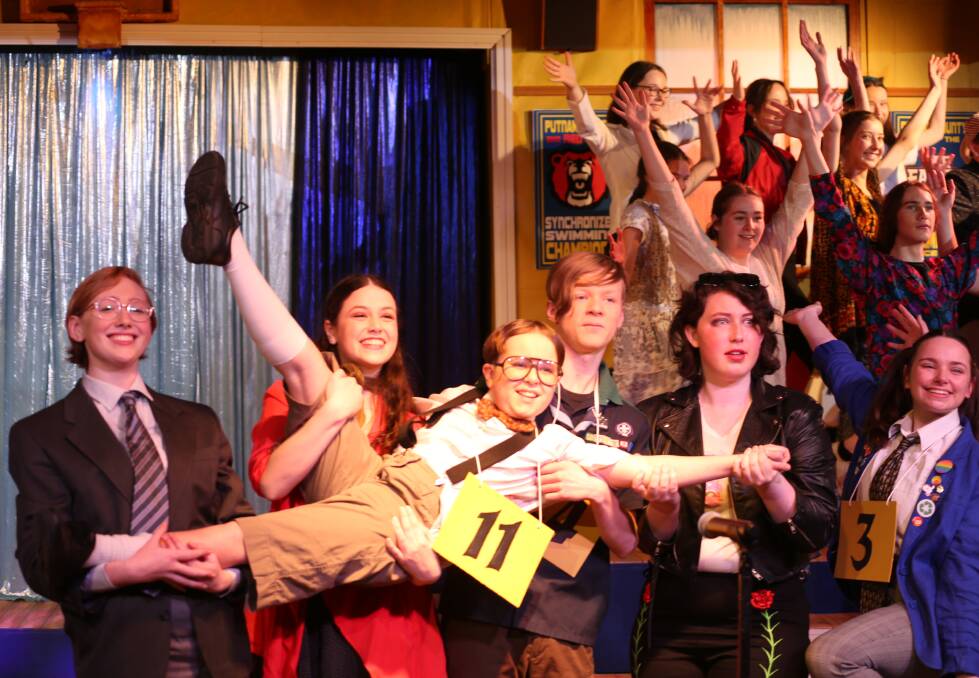 DELAYED: Cast of The 25th Annual Putnam County Spelling Bee at Damascus College in rehearsal before the latest COVID lockdown. Picture: supplied