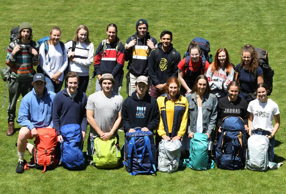 NEPAL: Ballarat Grammar students make a final check on their bags before heading to Buksa in the Himalayas to complete a building project at the local school. Ballarat Grammar has been supporting the school since its was damaged in an earthquake in 2015. Picture: Lachlan Bence