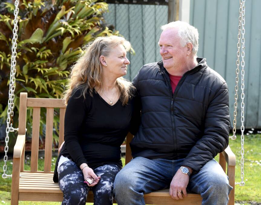 RECOVERING: Shirley and Ashley Wright at their Haddon home. Picture: Lachlan Bence