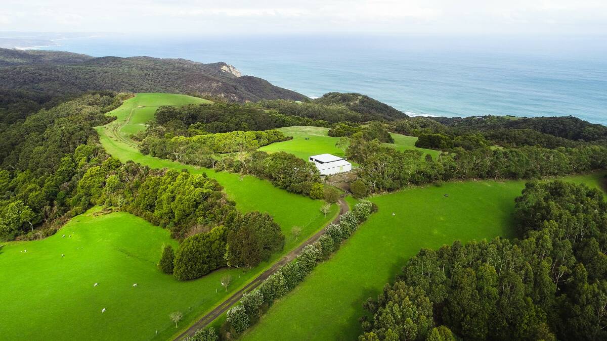 GREEN: A drone photo of the land purchased for Ballarat Clarendon College's year nine residential campus. Picture: supplied 