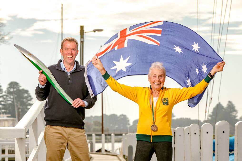It's time: MP Dan Tehan with Olympic and Commonwealth Games medallist Judy Pollock are making a push to get the Commonwealth Games for Port Fairy and Warrnambool. 