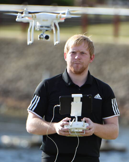 Eye on the prize: Ballarat local Luke Parker is using drones to put a different perspective on photography. Picture: Lachlan Bence