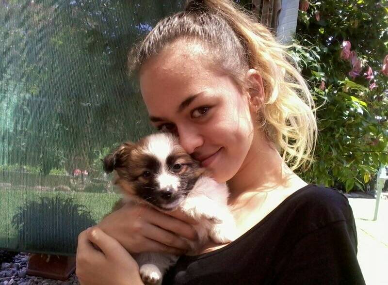 Jessica pictured with her puppy, Pepsi. Source: Facebook