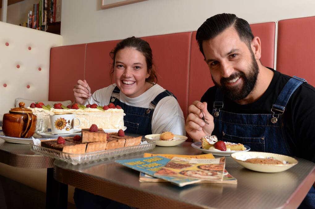 INDULGE: Little Bird cafe's Chloe Pearson and Dan Miceli taste-test some 1950's inspired treats ahead of Good Food Ballarat.