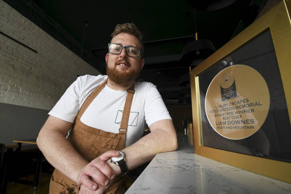 CULINARY ACCOLADE: Moon and Mountain executive chef Liam Downes has won the Golden Plate Award for best chef and the restaurant best value. Picture: Lachlan Bence 