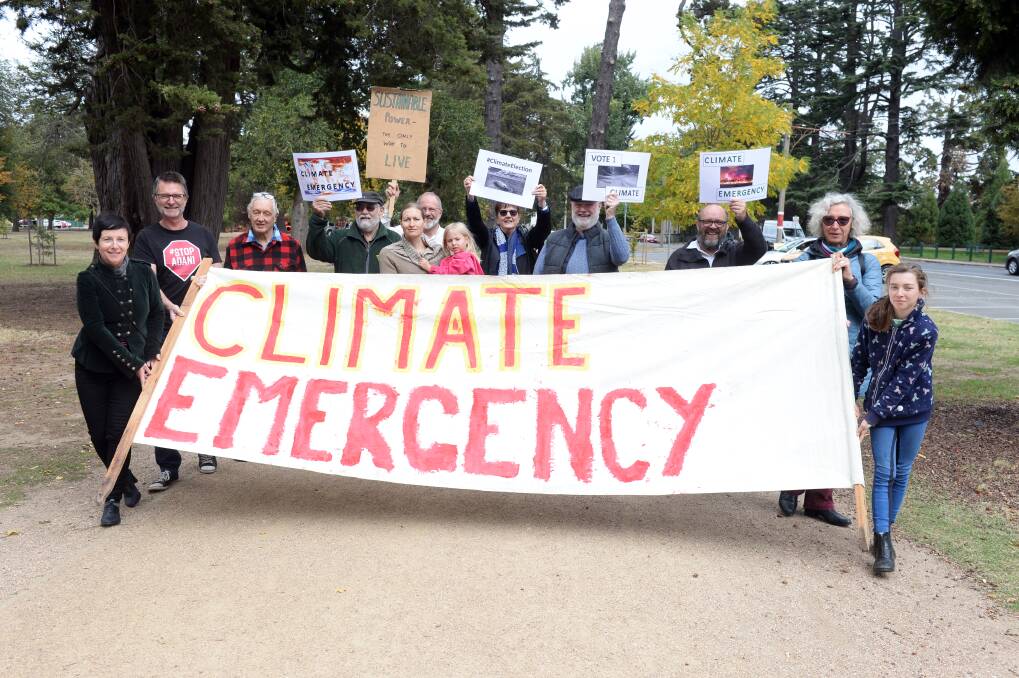 UNITED CALL: Members of the Ballarat Climate Action Network are encouraging Ballarat residents to join their walk in a show of solidarity to political leaders that this May needs to be the climate election. Picture: Kate Healy 