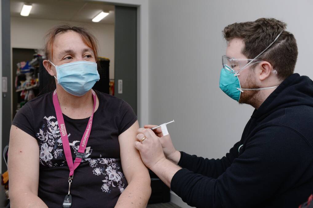 PROTECTED: Uniting Ballarat client Marina Henning received her COVID-19 vaccination on Tuesday. 
