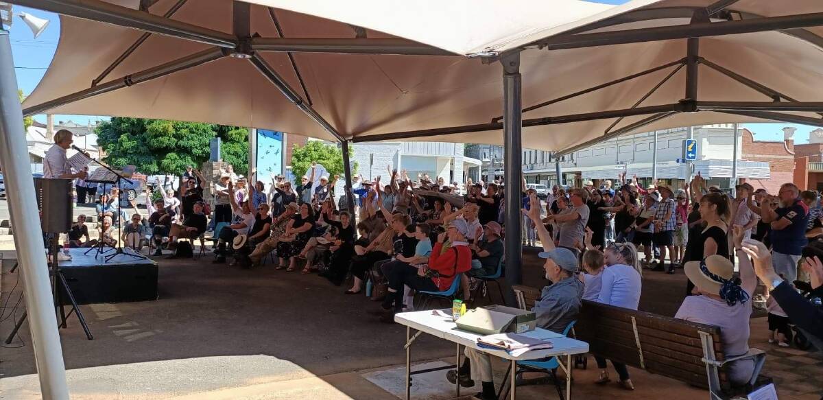 SUPPORT: The crowd at the climate action rally in Maryborough, when community came together to advocate for climate action and the declaration of a climate emergency. Picture: Supplied