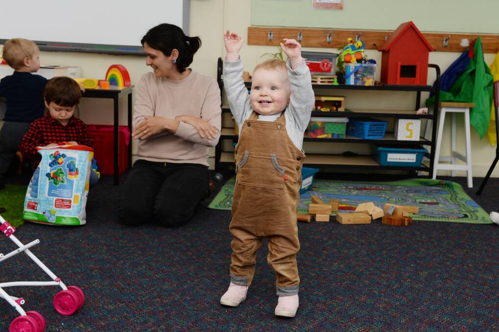 LANGUAGE: Willow, 1 dances to Spanish music at Spanish Playgroup held at the Sebastopol playgroup hub. Picture: Kate Healy 