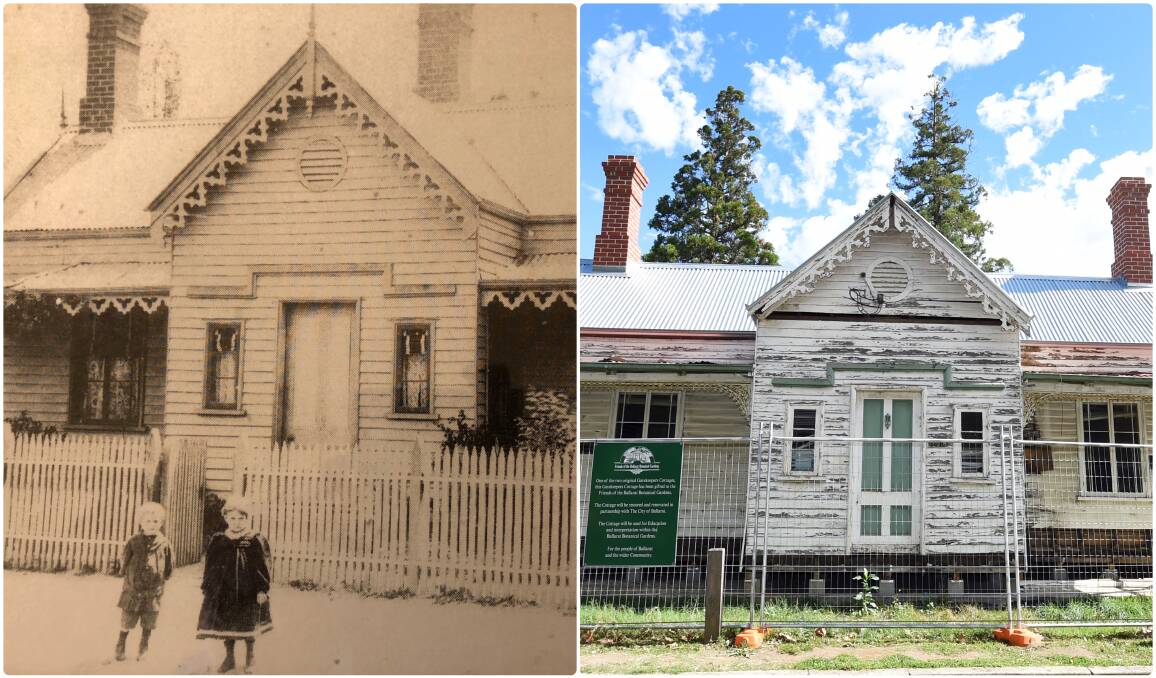 THEN AND NOW: Betty Margaret Donovan and her brother grew up at the gatekeeper's cottage at the north side of the Ballarat Botanical Gardens. 