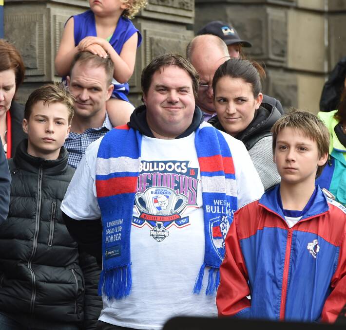SERVICE TO FAREWELL: A Western Bulldogs grand final win in 2016 was a dream come true for mad fan Shaun Kelly, who was a much-loved member of the community.  