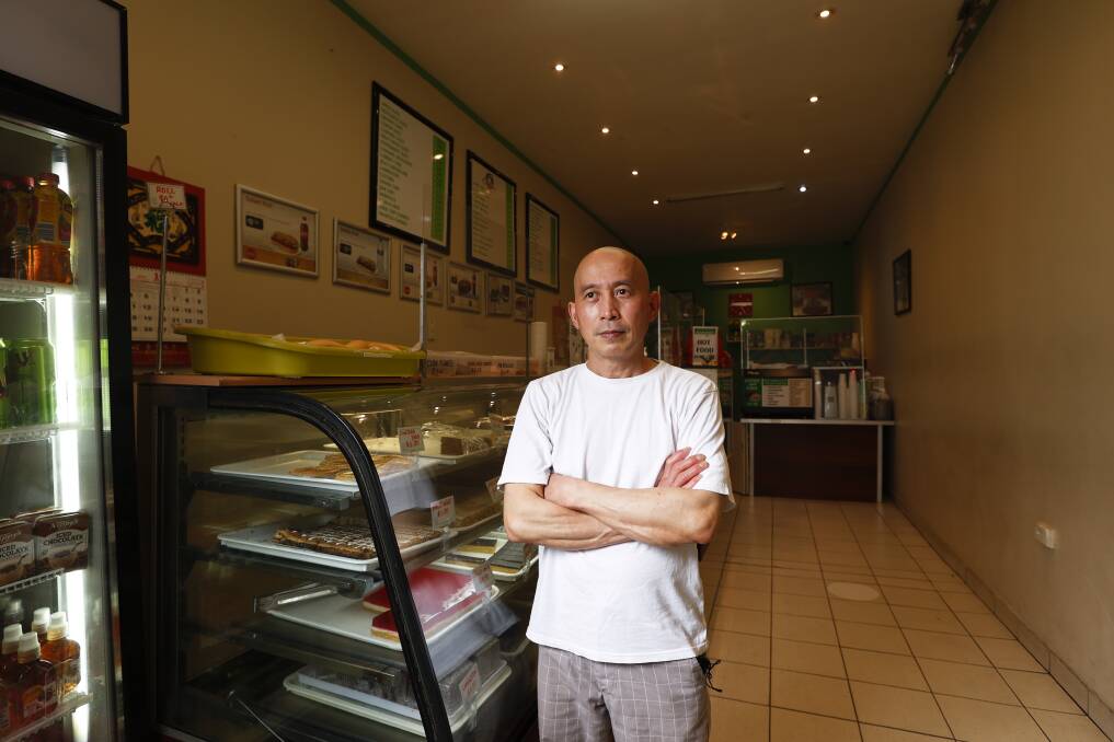 FED UP: Greens Hotline Bakery owner Van Mai chased after a thief that stole from his business in the Bridge Mall. Picture: Luke Hemer 