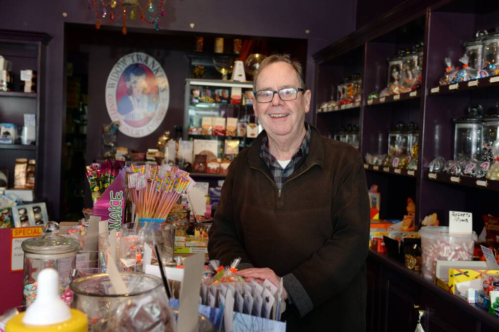 REOPENING: Widow Twankey's owner Tim Hayes reopened the confectionary story for the first time in nine months on the weekend. 