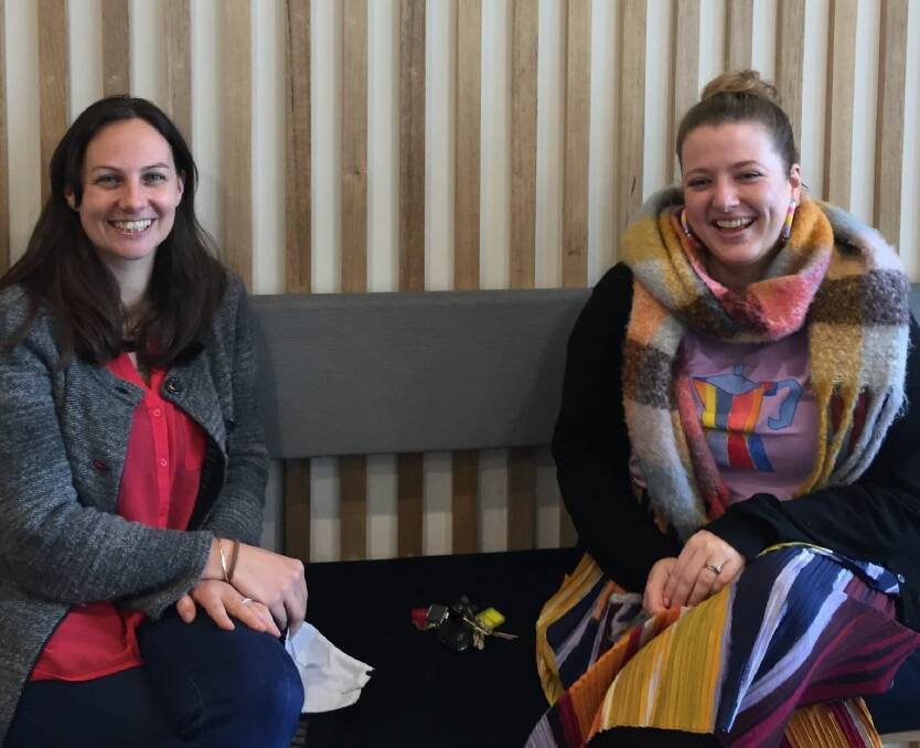 GROWTH: Ballarat Arts Foundation mentor Amy Tsilemanis helped artist Kelsie White gain the confidence to think bigger and strive to meet ambitious goals. Picture: Supplied 