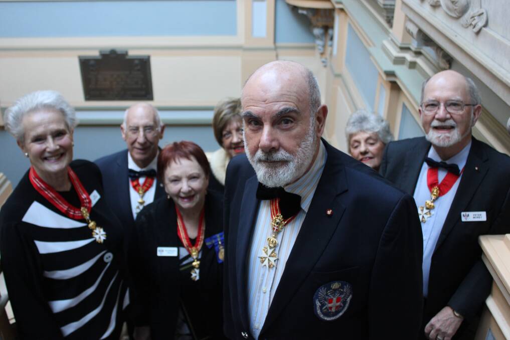 HONOURED: Grand Commander of the Order of Saint John of Jerusalem Paul Borg with local members of the order. Picture: Rochelle Kirkham