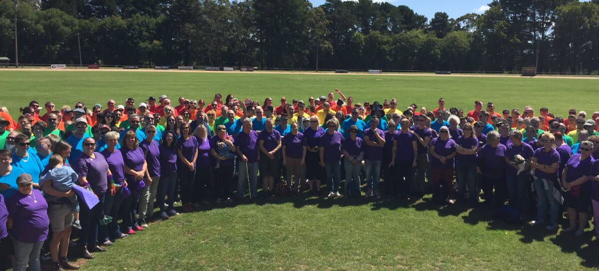 COMING TOGETHER: The ChillOut Festival made a new Australian record for the largest human rainbow. Picture: Supplied