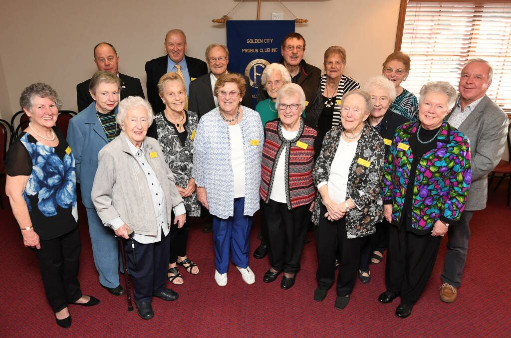 LONG-STANDING: Golden City Probus Club foundation members enjoy the anniversary celebrations. 16 have been with the club for 25 years. Picture: Lachlan Bence