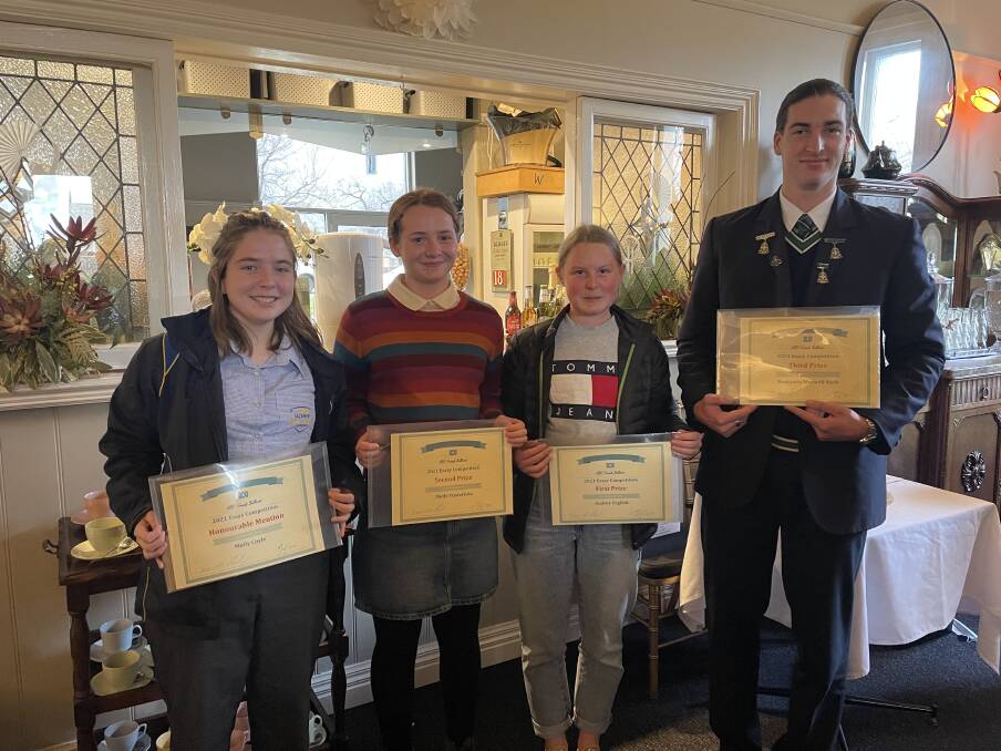 YOUTH VOICES: Ballarat ABC Friends essay competition winners Molly Coyle, Molly Fredericks, Audrey English and Benjamin Maxwell Nash. 