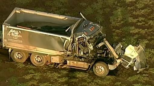  The truck deceased man Andrew Rodger was driving. Picture: 9 News 