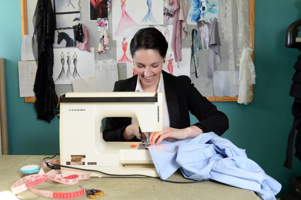 UP-CYCLE: Focusing on material re-use and up-cycling has opened new business opportunities for Ballarat fashion designer Bethany Jakob. Picture: Kate Healy 