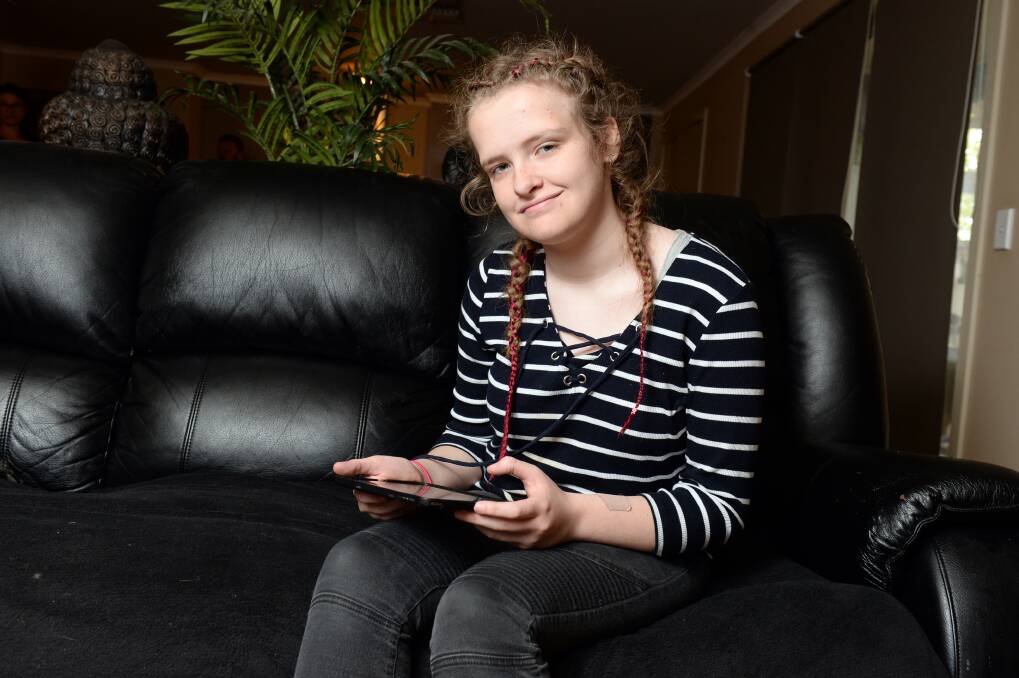 ABILITY: Ballan teenager Keeley started charity Keeley's Cause after she found an iPad helped her with her learning and realised she could help others with autism and intellectual disabilities. Picture: Kate Healy