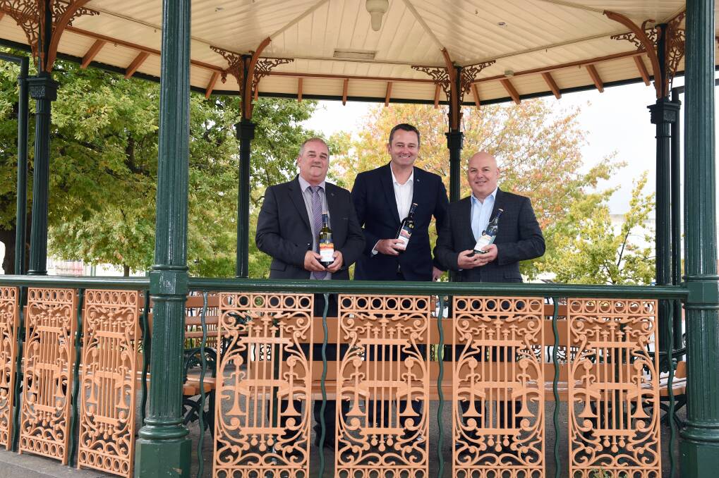 WORKING TOGETHER: Quest Ballarat owner and member of Ballarat Regional Tourism Andrew Hoffman, City of Ballarat Mayor Daniel Moloney and Ballarat Regional Tourism deputy chair Paul Martino are part of a collaborative tourism campaign. Picture: Kate Healy 